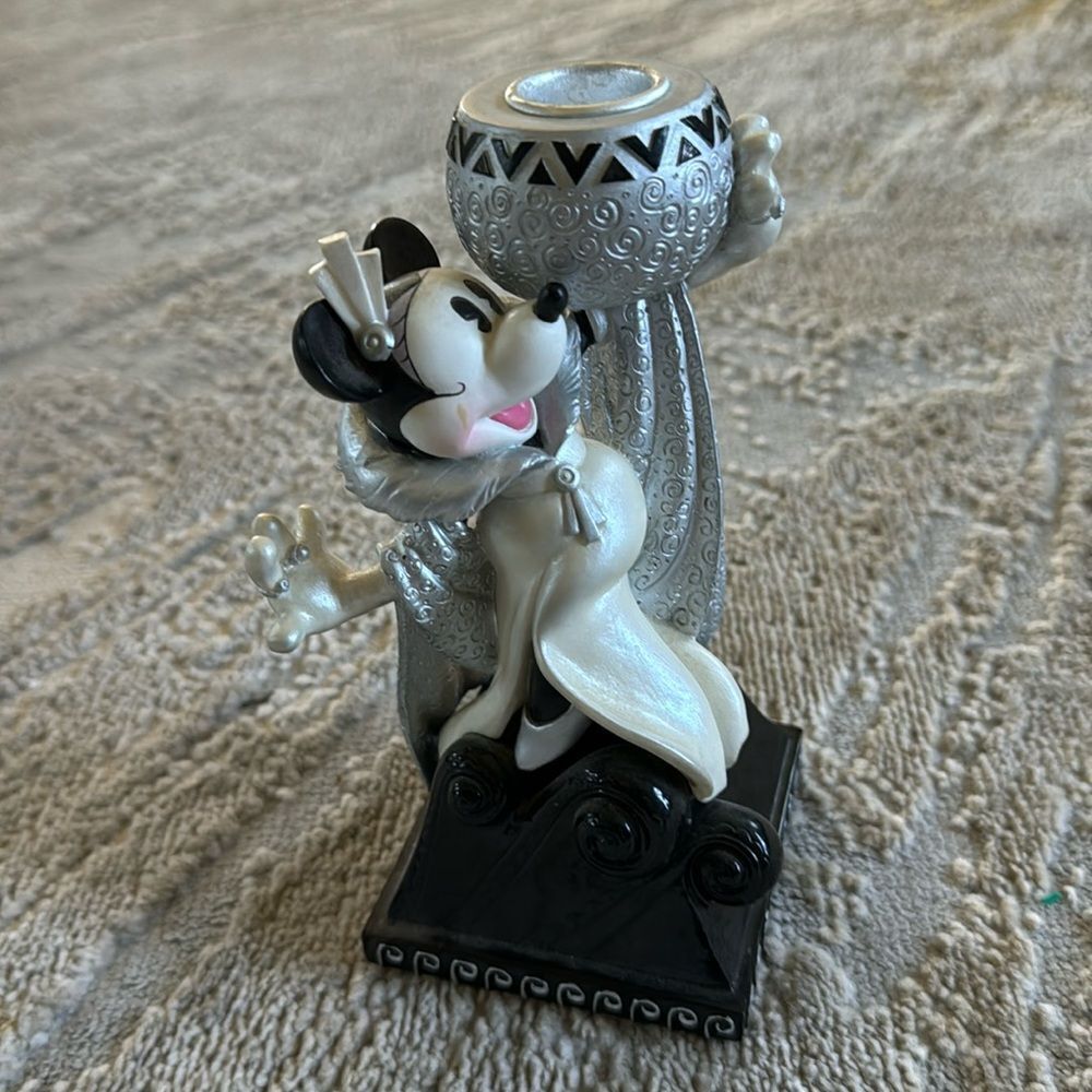 VINTAGE WALT DISNEY ENESCO MINNIE MOUSE STEPPIN’ OUT CANDLE HOLDER 6.5"‎ EUC